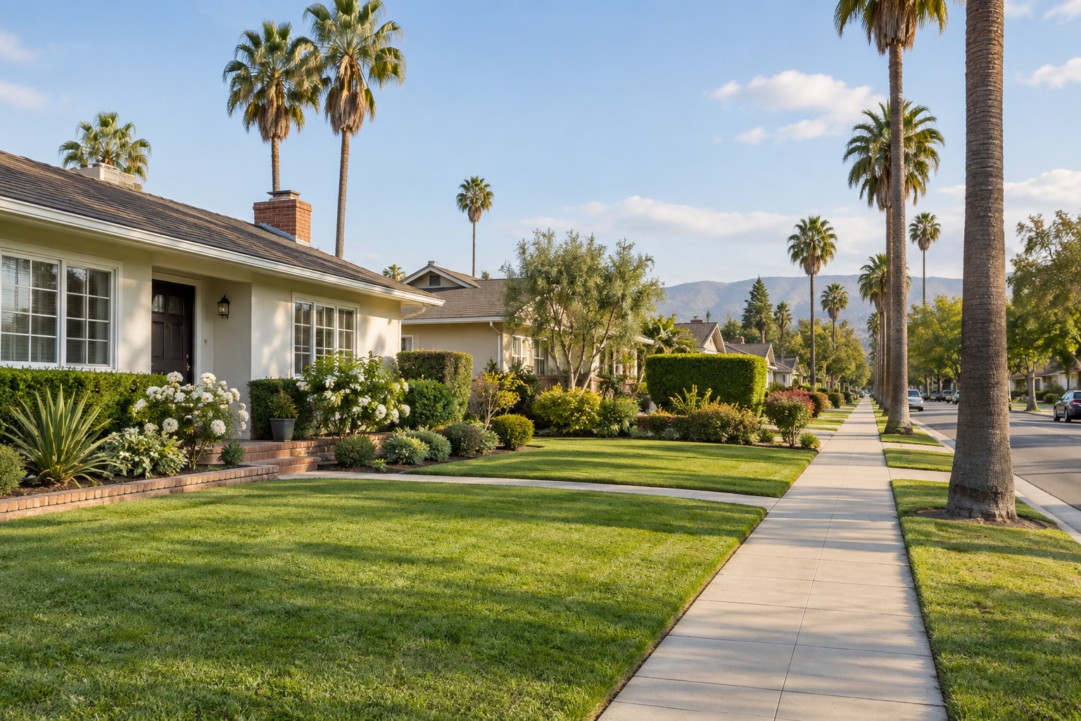 A North Hills, California neighborhood sidewalk, illustrative
